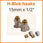 Onderblok 2 pijps / H- blok haaks 15mm x 1/2, Ophalen of Verzenden, Nieuw, Radiator, Hoog rendement (Hr)
