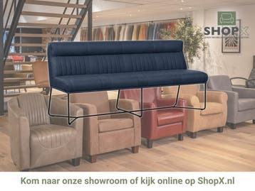 Leren eetkamerbank Cuddle (180 cm), 150 tot 200 cm, Nieuw, Ophalen of Verzenden, Rechte bank