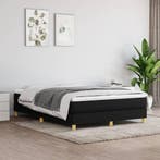 vidaXL Boxspring bed stof zwart 140x200 cm, Huis en Inrichting, Slaapkamer | Bedden, Verzenden, Zwart, 140 cm, 200 cm