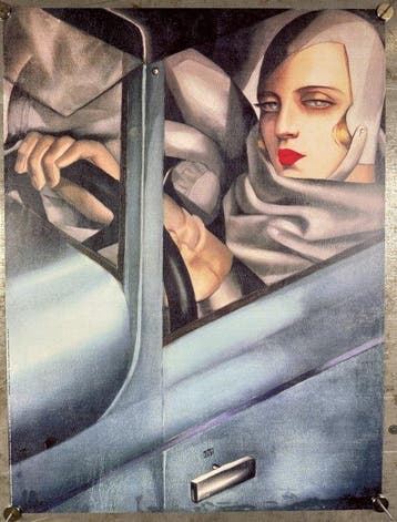 Tamara de Lempicka (after) - Autoritratto in Auto, Antiek en Kunst, Kunst | Tekeningen en Foto's