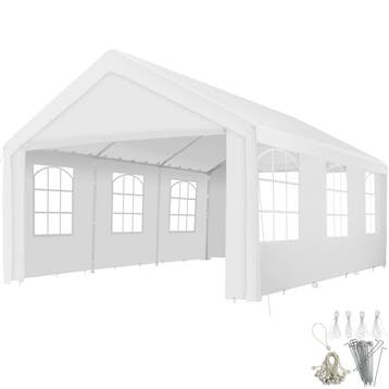 Tuinpaviljoen 6x4m met 4 zijwanden - wit, Tuin en Terras, Partytenten, Verzenden, Nieuw
