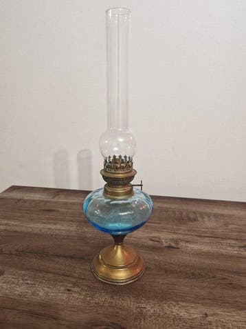 Petroleumlamp - Glas, Messing