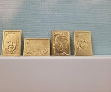 4 24k gouden zegels van het Eeuwfeest F.C.Barcelona: ÑUÑEZ,, Nieuw