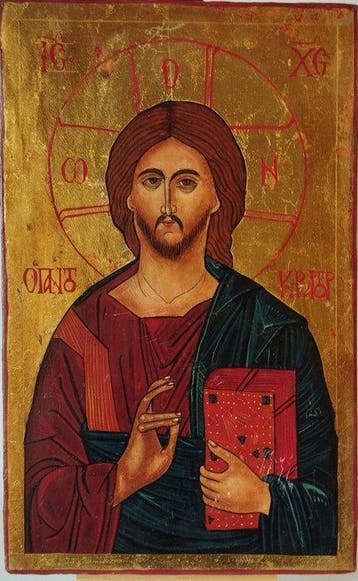 Icoon - Christus Pantokrator - Hout - Met de hand