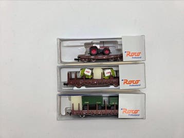 Roco N - 25591,92,93 - Model treinwagon (3) - Rungenwagens, Nieuw