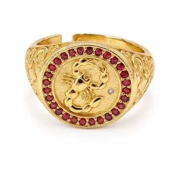 Zonder minimumprijs - Ring Verguld Robijn - Diamant - 18k, Nieuw