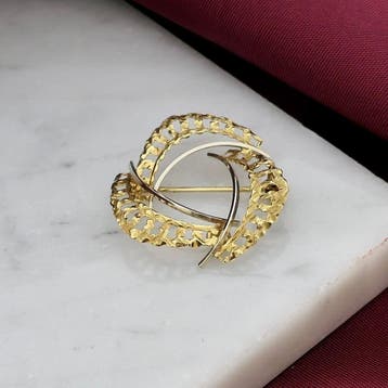 Bicolor gouden broche, Sieraden, Tassen en Uiterlijk, Broches, Ophalen of Verzenden, Gebruikt, Goud, Goud