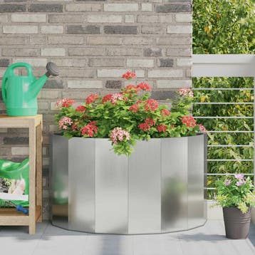 vidaXL Plantenbak Zilver 90 x 45 x 50 cm Gegalvaniseerd, Verzenden, Minder dan 60 cm, Nieuw, Metaal