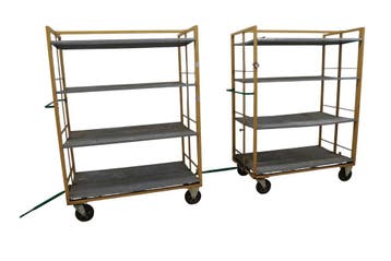 2x gele etagewagen / stapelwagen met 4 legborden, koppelbaar, Doe-het-zelf en Verbouw, Transportwagens, Nieuw