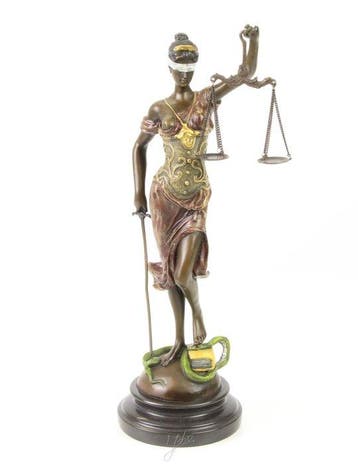 Figuur - A BRONZE SCULPTURE OF LADY JUSTICE 40Cm - Brons,