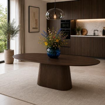 DS4U Toki eettafel ovaal 200 cm - walnoot, Ophalen of Verzenden, Nieuw, Bruin