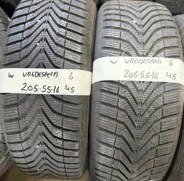 2x 205-55-16 Vredestein Winter 2x6mm €45 PerBand 205 55 16, Auto-onderdelen, Banden en Velgen, Ophalen, Gebruikt, 16 inch, Band(en)