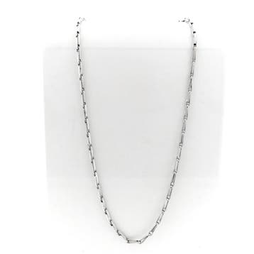 Zilveren fantasieschakel ketting, Sieraden, Tassen en Uiterlijk, Kettingen, Ophalen of Verzenden, Gebruikt, Zilver, Zilver
