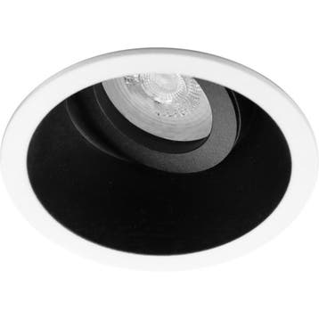 GU10 Inbouwspot Set - Mat Zwart/Wit - Inbouw Rond -, Metaal of Aluminium, Nieuw, Ophalen of Verzenden, Led