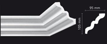 Kroonlijst Nomastyl SM+ (105 x 95 mm), lengte 2 m, Ophalen of Verzenden, Nieuw
