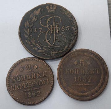 Rusland. Lot of 3 coins 1768-1842-1852 (Zonder minimumprijs)