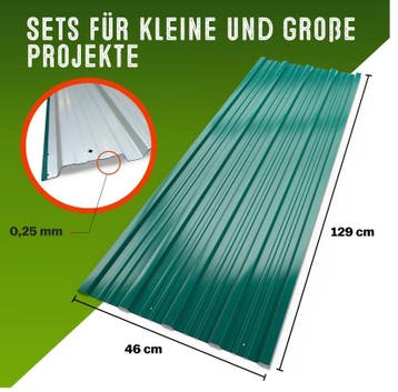 Trapezium Dakplaten 24 Stuks Groen 129x46cm voorgeboord, Verzenden, Nieuw