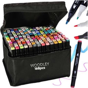 Woodley Dubbelzijdige Stiften - 168 kleuren - Voor volwassen, Ophalen of Verzenden, Zo goed als nieuw