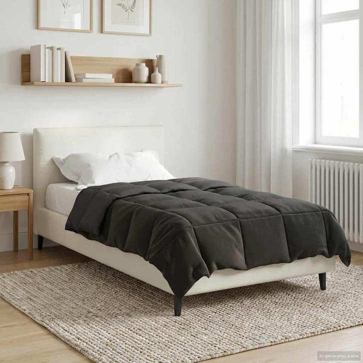 vidaXL Zomerdekbed Doorgestikt Antraciet 135 x 200 cm, Huis en Inrichting, Slaapkamer | Beddengoed, Nieuw, Verzenden