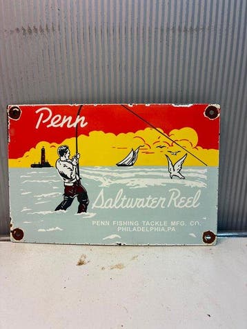 Penn Saltwater Reel – Fishing Tackle – Emaille Reclamebord -