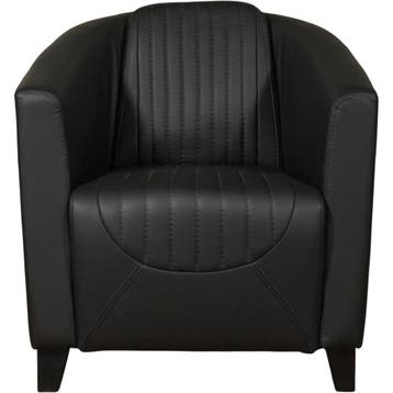 Leren fauteuil Press Special - Toledo Nero (zwart) - Poten, Huis en Inrichting, Fauteuils, Nieuw, Ophalen of Verzenden, Eigentijds, Klassiek, Retro, Romantisch, Vintage