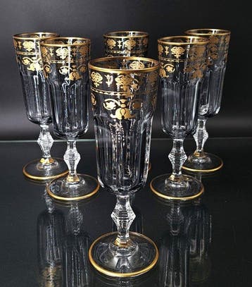 Artemisia - Champagne fluitje (6) - Lilium - Kristal, gouden