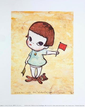Yoshitomo Nara (1959), after - Girl with the waving flags -, Antiek en Kunst