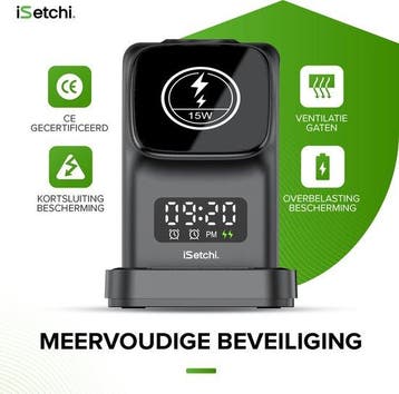 2dekans | iSetchi MagSafe 5-in-1 Draadloze Oplader (15W, Ophalen of Verzenden, Zo goed als nieuw