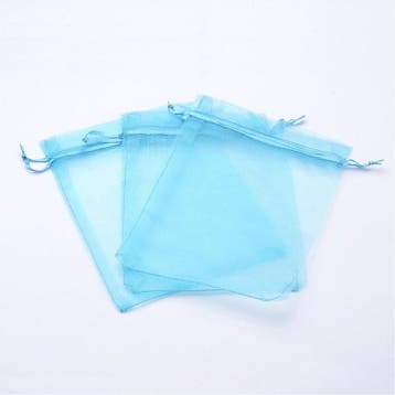 50 x Organza zakjes 13 x 18cm licht blauw, Ophalen of Verzenden, Nieuw