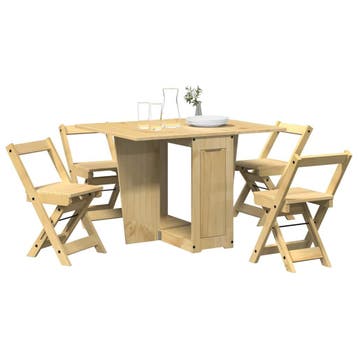 vidaXL 5-delige Eethoek Corona inklapbaar grenenhout, Huis en Inrichting, Complete eetkamers, Verzenden, Nieuw