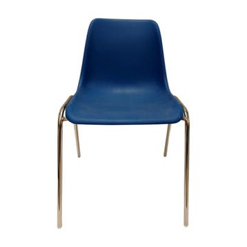 Stapelbare stoel set van 4, blauw/zilver, gebruikt Set, Ophalen of Verzenden, Gebruikt, Overige typen