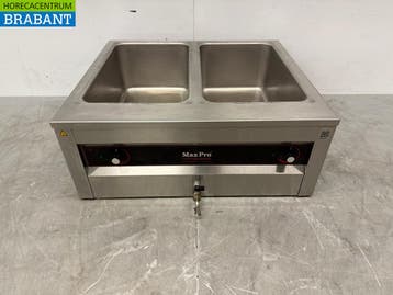 RVS Max Pro Bain Marie 2 x 1/1 GN 74,5 cm 230V Horeca, Ophalen of Verzenden, Gebruikt