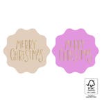 15x sticker merry christmas - Beige Pink - kerst (Stickers), Ophalen of Verzenden, Nieuw, Meerdere stickers