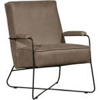 Leren fauteuil Hope - Vintage Taupe (taupe/bruin), Huis en Inrichting, Fauteuils, Nieuw, Ophalen of Verzenden, Eigentijds, Industrieel, Modern, Scandinavisch