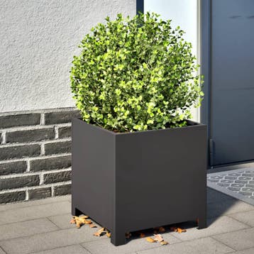 vidaXL Plantenbakken 2 st 40x40x40 cm staal zwart, Verzenden, Minder dan 60 cm, Nieuw, Metaal