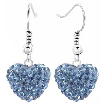 Fako Bijoux - Oorbellen - Disco Dots - Hanger - Hart - Blauw, Verzenden, Nieuw