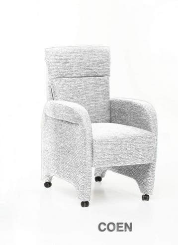 Eetkamerstoel Coen - eetkamerstoelen - Wit, Nieuw, Wit, Stof