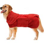 Honden badjas rood, blauw of grijs S, M, L en XL, Verzenden, Nieuw, Hondenbadjas