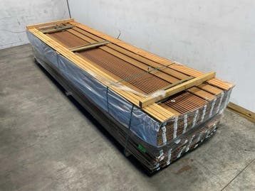 Veiling - 50x Rhombusprofielplank Rib5 Ayous 395x13,8x2,1 cm, Nieuw