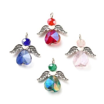 5 x Geluksengeltje mix kleuren hartje 23mm (Bedels), Ophalen of Verzenden, Nieuw, Bedel