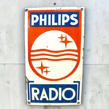 Philips Radio - Emaille plaat - Emaille