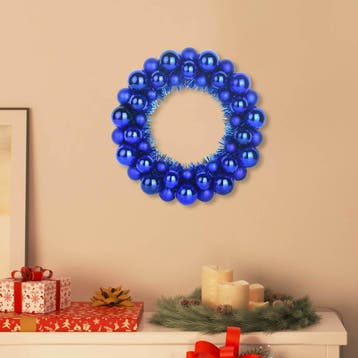 vidaXL Kerstbal Kransen 2 st Blauw 33 x 33 x 7 cm, Verzenden, Nieuw