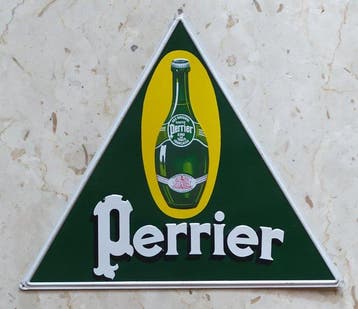 Perrier - Perrier leert. - Reclamebord - Metaal