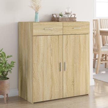 vidaXL Dressoir 80x42,5x93 cm bewerkt hout sonoma, Huis en Inrichting, Verzenden, Nieuw, Overige houtsoorten, Minder dan 50 cm