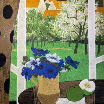 Yves Ganne (1931-2019) - Vue du village, fenêtre ouverte sur, Antiek en Kunst