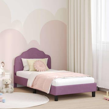 vidaXL Bedframe voor kinderen met hoofdbord Paars 80 x 160, Verzenden, Nieuw, Stof