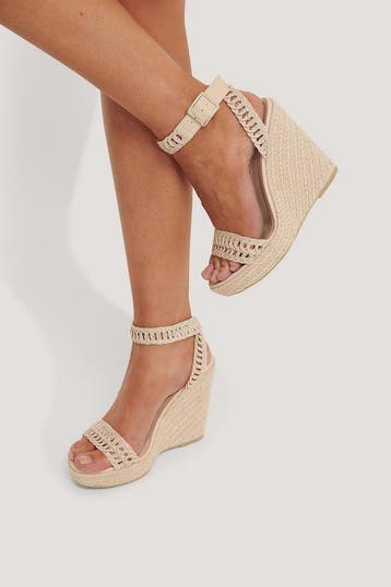 NA-KD Jute Sole Braided Vrouwen Sandalen - Natural - Maat 38, Kleding | Dames, Verzenden, Nieuw