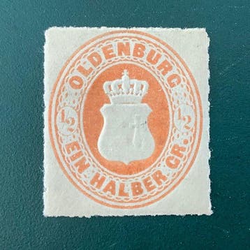 Oldenburg 1862 - 1/2 Groschen wapenschild - MNH - Michel 16, Gestempeld