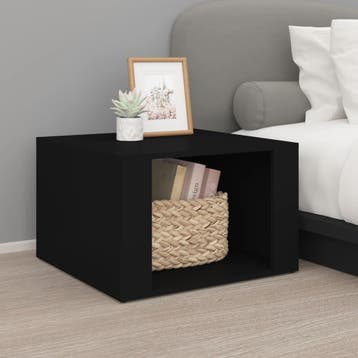 vidaXL Nachtkastje 57x55x36 cm bewerkt hout zwart, Verzenden, Nieuw, 45 tot 65 cm, Minder dan 55 cm
