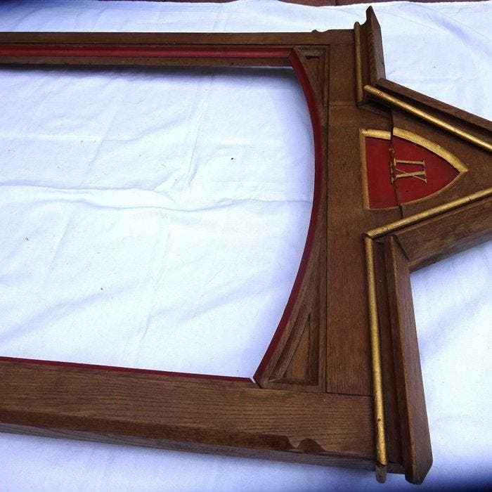 Lijst- grote houten lijst, lijst, fotolijst - Eik - Kruisweg, Antiek en Kunst, Kunst | Niet-Westerse kunst